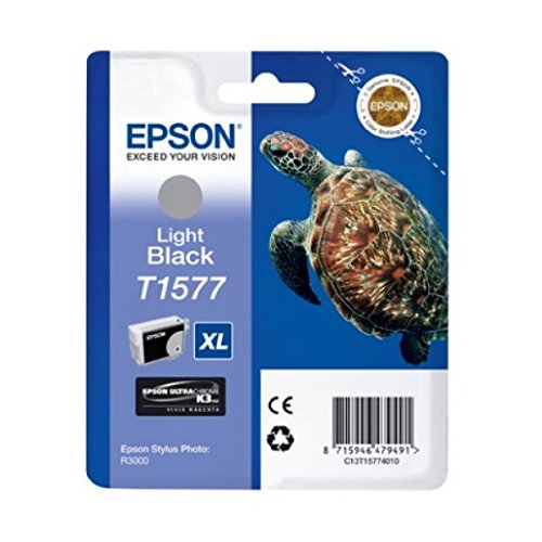 Epson T1577 Tintenpatrone Schildkröte, Singlepack, hell schwarz