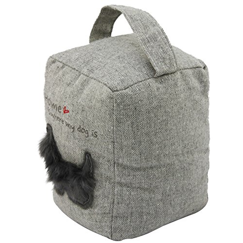 COM-FOUR® Türstopper für Hundeliebhaber mit Aufdruck „Home is where my Dog is“ in hellgrau, 1kg, 18 x 14 cm (hellgrau – 1 Stück) - 3
