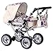 Produktbild Zekiwa Kombipuppenwagen Zeki ELEGANCE, hochmodischer Puppenwagen, mit Tragetasche und Fusssackfunktion, Anhängetasche inklusive, Dessin: Blume Beige