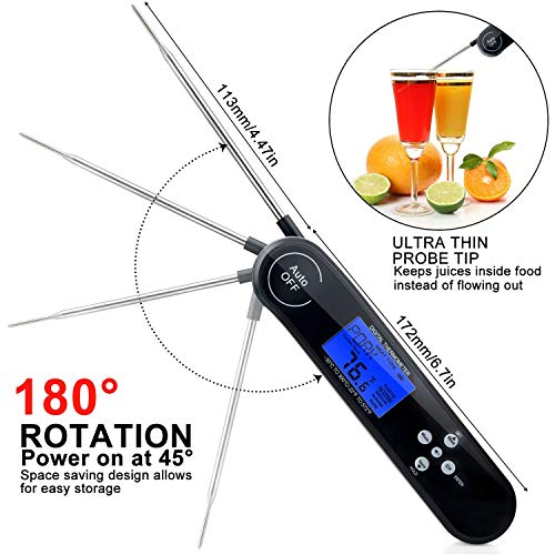 Preisvergleich Produktbild Temperature Gauges - Thermometers Digital Barbecue Meat Thermometer Food Cooking Bbq Grill Ultra Fast Instant Read - Smokers Pools Gauges Fridge Pits Barometer Automotive Motorcycles Large B