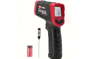 YIKO Thermomètre infrarouge, appareil de mesure de la température laser numérique, de -32 °C à 400 °C (-32 °C à 400 °C), idéal pour la cuisson, la friture, la cuisine, le barbecue, la viande, le sucre, le