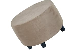 Acdler Runde Stretch-Ottomanenbezug, Mit Elastischer Unterseite Fußhocker-Überzug Fußhocker-Überzug, Luxuriöser Samt-Pouf-Überzug Für Wohnzimmer (Color : A10, Size : 76-104CM)