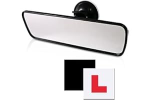 ESTEOPT Learner Driver Car Mirror Set, Rear View Mirror Kit with 2 Magnetic L Plates & Interior Rear View Mirror, Universal Fit for Beginners, New Drivers, Practice Lessons, Car Accessories