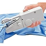 AMOS Mini Stitch Handheld Cordless Portable Travel Clothes Fabric Curtains Lightweight Craft Sewing Machine Battery or Mains with Extra Bobbin & Needle & Threader by AMOS