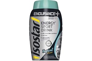 Isostar Endurance+ Energy Sport Drink Saveur Tropicale - Poudre pour boisson isotonique - 10 doses -790g