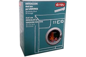 DR. NEU Anticalcare e Ammorbidente per lavatrice Dr.Neu, 20 fiale monodose, nuova formula 2 in 1, doppio uso, biodegradabile, naturale, senza tensioattivi