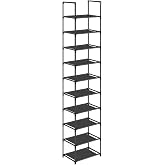 SONGMICS 10 katlı ayakkabı rafı, ayakkabı standı, yerden tasarruf sağlayan ayakkabı saklama, 33 x 33 x 173 cm, metal &ccedil;er&ccedil;eve,