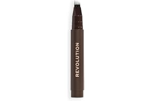 Revolution Instant Brow Hair Pen, precisionsapplikator för hårliknande linjer, långvarig ögonbrynspenna, mörkbrun, djurförsöksfri och vegansk, 1,8 ml