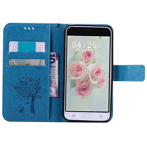 Leder Tasche für Samsung Galaxy J7 2016 SM-J710 / Samsung Galaxy J5 2016 SM-J510 Flip Case / Samsung Galaxy J3 2015/2016 SM-J310F SM-J320F Schutzhülle, Moon mood® PU Leder Tasche für Samsung Galaxy J7 2016 / Samsung Galaxy J5 2016 / Samsung Galaxy J3 2015/2016 Schutzhülle Leder Wallet Portemonnaie Kasten-Slot Baummuster Geprägt Abdeckung Stand Buchformat Unterstützung Magnetverschluss Kartenhalter Weichen TPU Innen Case - 4