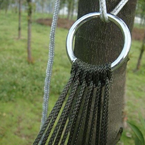 Lmeno Große Tragbar Hängematte Hängesessel Aufhängen Netz Schlafenbett Outdoor Garten Reisen Camping aus Nylon ca. 270 x 80cm, belastbar bis ca.100kg - 9