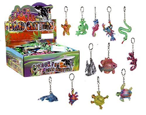 Preisvergleich Produktbild 12 Stück Schlüsselanhänger Sandtiere maritime Figuren Meerestiere