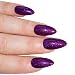 Bling Art Stiletto False Nails Gel Fake Acrylic Purple Glitter Medium 24 Tips UK