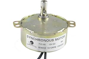CHANCS Synchron Synchronmotor, Plattenspieler Motor, 12V DC Ausgerichtet Elektromotor 50/60 Hz 10/12 U/min DC 12V 4W CCW/CW Zum Handgemacht, Schulprojekt, Modell