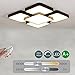 Produktbild 48W LED Deckenleuchte Dimmbar Schlafzimmer Lampe Minimalistische Modern Eckig Design Wohnzimmer Decken Beleuchtung Deckenlampe Küche Wohnung Arbeitszimmer Deckenbeleuchtung Eisen Acryl Leuchte 55cm*55cm 5 Leiter, Schwarz Dimmbar mit Fernbedienung