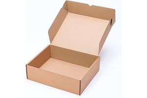 TELECAJAS.COM TELECAJAS | 25 Cajas 37x30x11 cm Postales Automontables Cartón Marrón Kraft | Ideales Envíos Postales y Almacenaje | Pack de 25