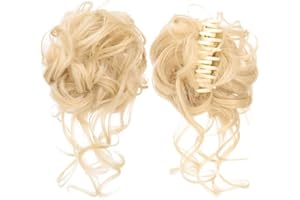 GRFIT Postiche Chignon Cheveux Chignon synthétique Messy Curly Claw Chignon Chouchou Faux Faux Bande De Cheveux Queue for Femmes Postiches Blonde Extensions de Cheveux (Color : SW207-03)