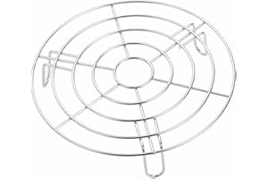 FIBOUND Griglia Rotonda in Acciaio Inossidabile - Supporto Multiuso per Cottura a Vapore, Raffreddamento & Forno, Accessorio da Cucina per Friggitrice ad Aria, Microonde & Cottura al Forno