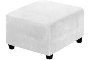 ZEAINK Funda de Puff Cuadrado 50x50/60x60/80x80 Elástica Otomana Funda para Taburete Plegable Suave Cubierta del Pedal con Parte Inferior Protector De Muebles para Taburete Otomano ( Color : #25 , Size : 50x