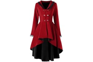 CENLANG Women's Steampunk Gothic Vintage Jacket Victorian Tailcoat Long Trench Coat Wedding Uniform Halloween Costume Tuxedo