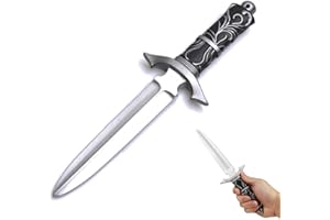 DARLEEYO 12 Inch PU Fake Dagger for Martial Arts - Foam Practice Fake Knife, Rubber Realistic Rambo Zombie Machete Medieval Prop Weapon, Toy Sword for Karate Training Halloween Cosplay