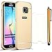 Produktbild Sunroyal Detachable Luxus Dünn Metall Schutzhülle Bumper für Samsung Galaxy Note 3 N9000 5.7” PC + Metall Aluminium Hybrid Hülle/Tasche/ Protektiv Case Cover im Gold + HD Super Klare Displayschutzfolie + Stylus Stift Touch Pen …