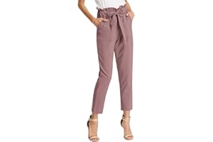 GRACE KARIN Femme Pantalon Casual Elastique Ceinture avec Poches Taille Haute