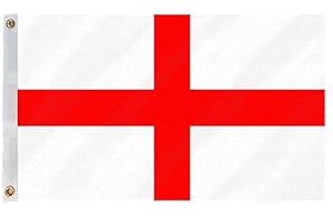 MIDLAND IMPORTS England St George Flag 5ft x 3ft - 75 Denier - Double Stiched Hem - 100% Woven Polyester