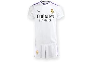 R ROGER'S Real Madrid Conjunto niño Camiseta y Pantalón 1ª EQ. Temporada 2022-23 - Producto con Licencia - 100% Poliéster - Dorsal Liso (as4, Age, 4_Years, Regular, Regular)
