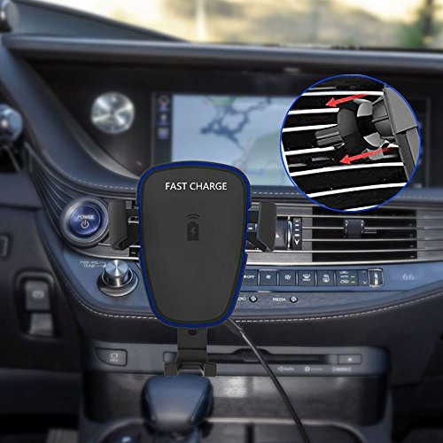 Caricatore Auto Wireless, AOSANG Qi auto ricarica dock Mount Air Vent Phone Holder per iPhone 8/8 Plus/Samsung Galaxy Note 8/S8/S8 x +/S7/S6 Edge +/Note 5 e tutti i telefoni Qi Enable