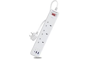 Honeywell 3 Out Surge Protector with Master Switch, Spike Guard/Extension board, 3 Outlet, PD20W & 2xUSB, 471 Joules, 1.8 Meter Cord, DSW, Automatic Overload Protection, 3 Years Manufacturer Warranty