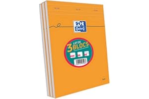 OXFORD Lot de 3 Bloc-Notes A4 (21x 29,7) 160 Pages Petits Carreaux 5x5mm Non Perforées Couverture Orange