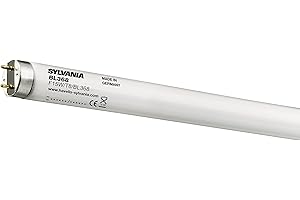 SYLVANIA T8 Lampe à lumière noire tubulaire, douille G13, 15 Watt / Lumen, BL368 Blacklight, durée 10000 heures, forme linéaire, diamètre 26 mm, longueur 438 mm, piston noir