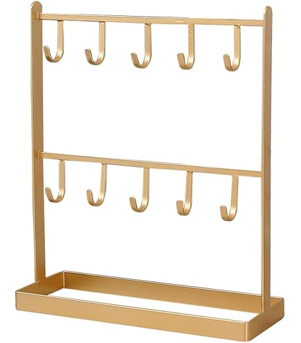 Cabilock Présentoir Tour De Cou & Bijoux – Support PP + Bois Multi-Usages Pour Colliers, Bracelets, Boucles D’Oreilles, Porte-Clés