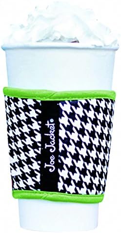 Joe Jacket Neoprene Drink Insulator Sleeve, Cup Grip, Black Houndstooth