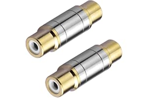 EIGHTNOO Adattatore RCA Femmina, 2 Pezzi Placcati Oro 24K Connettore Audio Accoppiatore per Prolungare Cavi Audio e Video