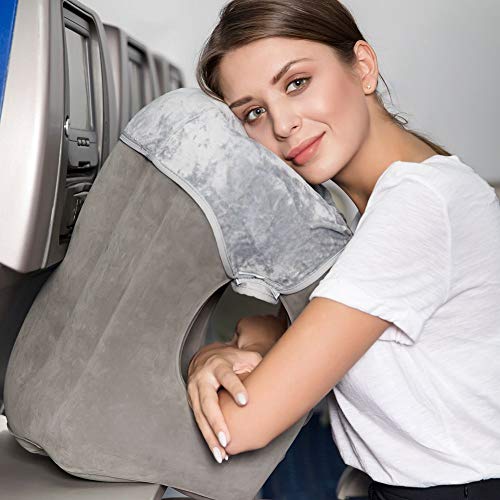 AIRGOODS Almohada de Viaje - Almohadas de Viaje hinchables multifuncionales para Aviones, Almohada portátil para la Oficina