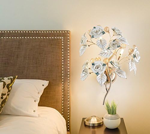 Pastoral Bedroom Modern Minimalist Ceramic Crystal Lamp Bedside Lamp Luxury Living Room Tv Background Aisle Wall LampWhite Light