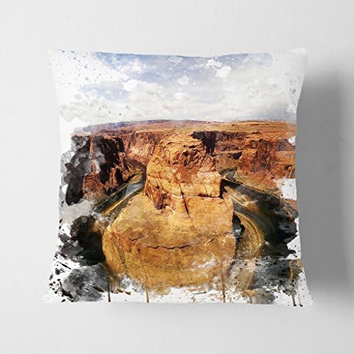 Arty Pie Cushion Throw Pillow (Double-Sided 45) Landscape Horseshoe Bend Canyon Arizona USA V3, Polyester, Multi-Colour, 42 x 20 x 42 cm
