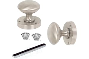Door Handles Haven Heritage Mortice Knob for Haven Heritage Polished Satin Internal & External Use, Bathroom, Kitchen, External, Chrome, 1 Pair