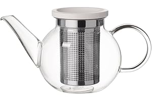 Villeroy und Boch Artesano Hot und Cold Beverages Teekanne S mit Sieb, 500 ml, Borosilikatglas/Edelstahl, Klar