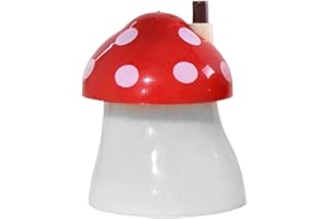 Roadoor Simpatico supporto per stuzzicadenti automatico a forma di fungo di grande capacità, tipo a pressione dispenser stuzzicadenti a prova di polvere 4 colori, bella scatola creativa rossa…