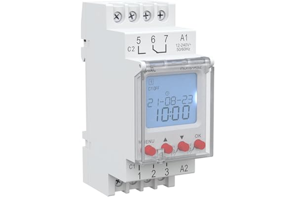 plikc PLK062676 Horis AS2 Crépusculaire/minuteur Interrupteur horaire Numérique (Astronomique 2 canaux), Gris