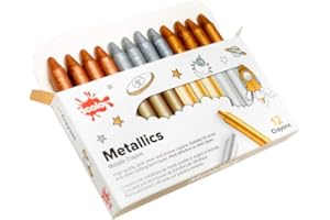 SCOLA Baker Ross Metallic Wachsmalkreiden in Gold, Silber und Bronze (12 Stück)