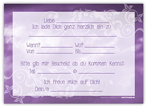 12 Lustige Einladungskarten im Set für Kindergeburtstag mit Pegasus Himmel Wolke Wiese Party für Mädchen Jungen Kinder Partyspiele Karten Rosa Pink witzig Einladung Geburtstag Schimmel Pferd Flügel - 5