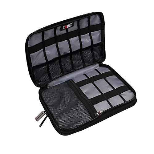 BUBM Reisetasche Praktische Handtasche mit Doppelschicht Tasche Organisator/elektronisches Zubehör wie Ipad Mini (die mittlere Größe, Grau) - 6