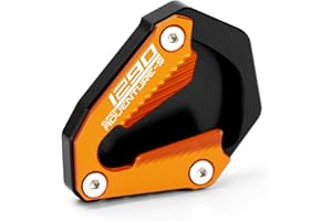 Modeer Kompatibel mit 1290 Super Adventure S 2021-2024 Motorrad CNC-Stütze Verlängerungsplatte Seitenständer Pad 1290 ADV 1290adv 1290S Zubehör (Schwarz/Orange)