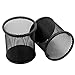 Produktbild Metall-Feder-Halter Multi-Funktions-Mesh-Design Runde Stifthalter Portable Desktop Aufbewahrung Box Desktop Zubehör für Schule-Büro-2pcs Schwarz