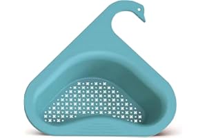 lmoikesz Kitchen Sink Drain Basket Storage Drainer Holder Strainer Rack Vegetable Food Garbage Draining Shelf Organization,Sky Blue