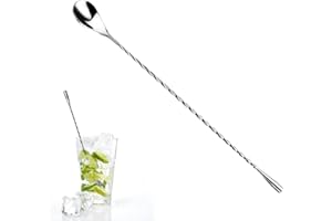 PCSFOE Agitateur Cocktail,Cuillère De Bar, Mélangeur À Cocktail, Cuillère À Gin, Cuillère À Cocktail Professionnelle En Acier Inoxydable, Cuillère À Cocktail Professionnelle Avec Motif