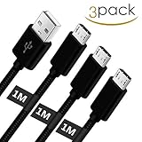 ▲3 pack - Estos cables flexibles de 1 1 1 Metros. son ideales para una variedad de necesidades diarias de conexión y son muy portables,Te ofrece la mejor comodidad para usarlo en la cama/sofá/balcón/coche.